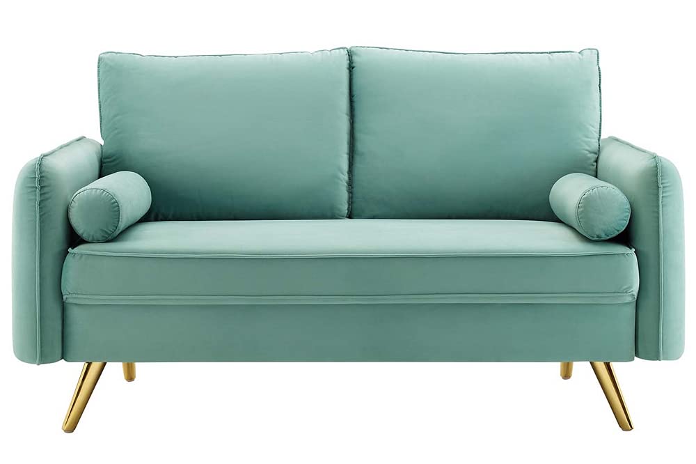 Revive Performance Velvet Loveseat, Mint