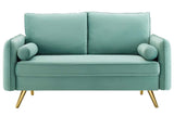 Revive Performance Velvet Loveseat, Mint