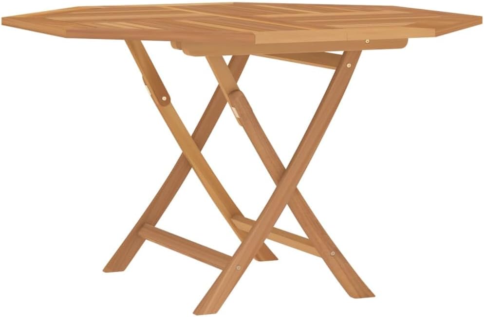Solid Teak Wood Patio Table - Octagon Shape, Foldable Design