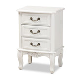 Studio Gabrielle Traditional French Country Provincial White-Finished 3-Drawer Wood