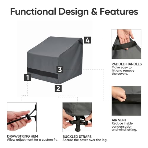 Furniture Covers 4 Piece, Outdoor Furniture Covers Waterproof, 600D Heavy Duty