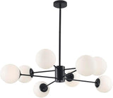 Glass Globe Chandelier Mid Century Modern Pendant Lights Black Ceiling Hanging Light