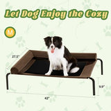 Elevated Dog Bed, Cooling Raised Dog Cots Beds for Large Dogs with Bolster, Dog mat