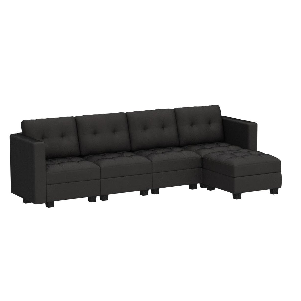 Modular Sectional Sofa with Storage Seat Convertible L Shaped Couch with Chaise Velvet