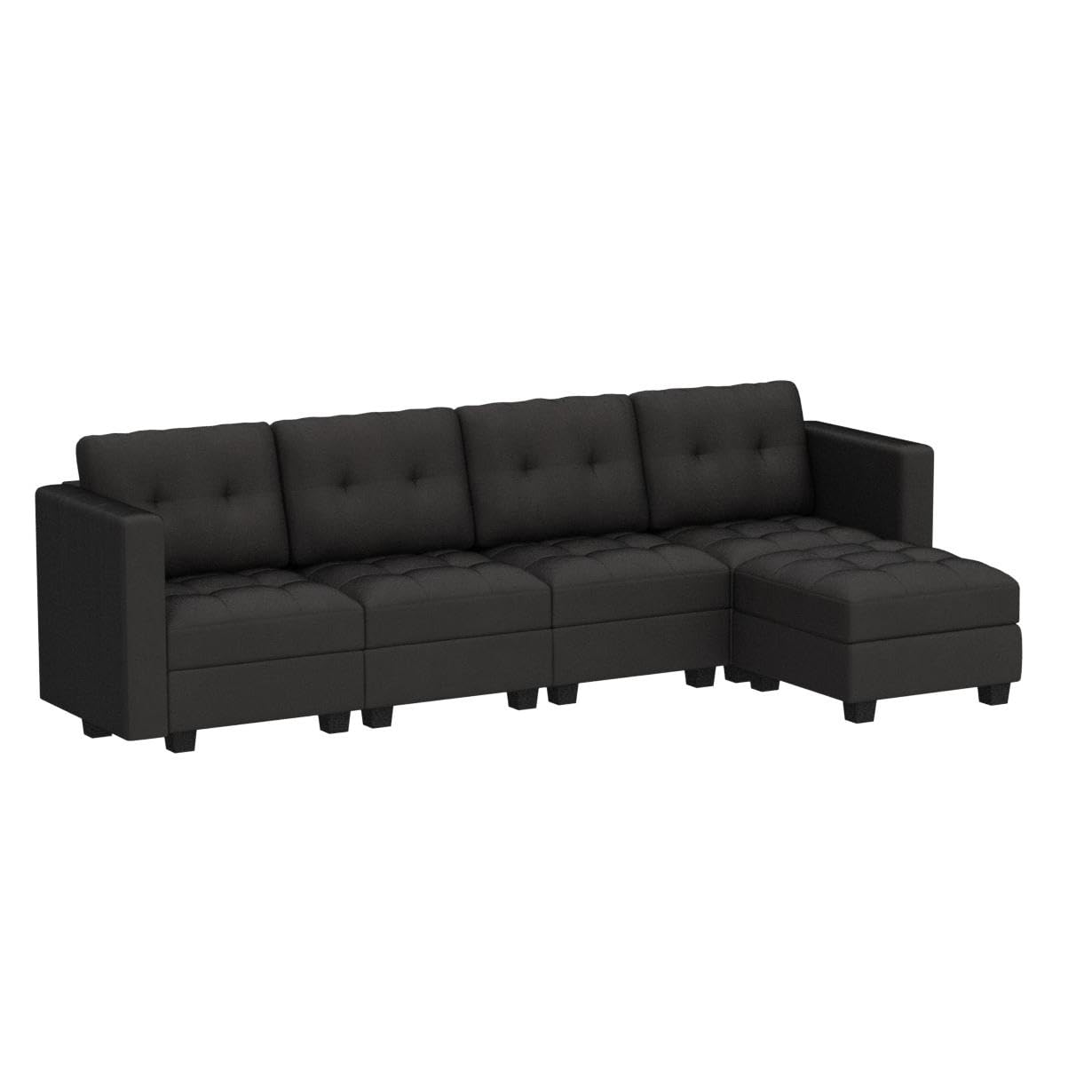 Modular Sectional Sofa with Storage Seat Convertible L Shaped Couch