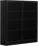 Traditional 48" Tall 8-Shelf Double Wide Wood Bookcase in Cherry