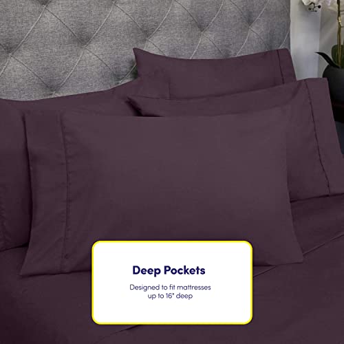 Deep Pocket King Sheet Set - 6 Piece 1500 Supreme Deluxe Collection Up to 21" Extra
