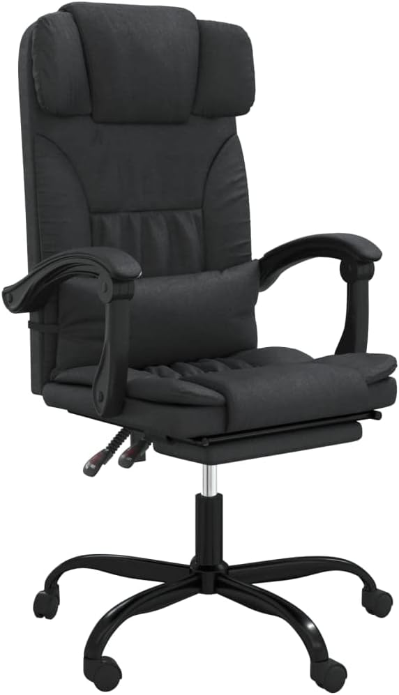 Reclining Office Chair Black Faux Leather (15.6 KG/34.32 LBS)