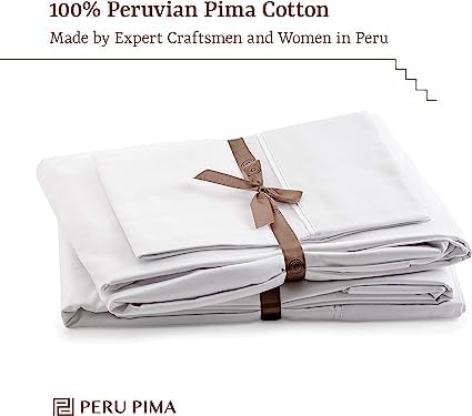 Thermoregulating All Season Bed Set, 100% Peruvian Cotton, (Flat Sheet, Fitted Sheet,