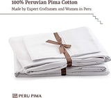 Thermoregulating All Season Bed Set, 100% Peruvian Cotton, (Flat Sheet, Fitted Sheet,