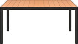 Patio Table Brown 59.1"x35.4"x29.1" Aluminum and WPC