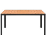 Patio Table Brown 59.1"x35.4"x29.1" Aluminum and WPC