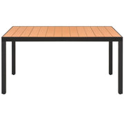 Patio Table Brown 59.1"x35.4"x29.1" Aluminum and WPC