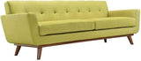 Engage Mid-Century Modern Upholstered Fabric Loveseat in Citrus