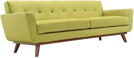 Engage Mid-Century Modern Upholstered Fabric Loveseat in Citrus