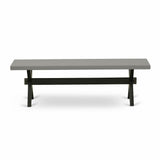 X-Style Modern Dining Bench with Wood Seat