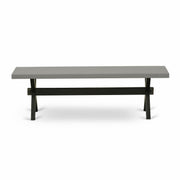X-Style Modern Dining Bench with Wood Seat