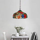 Pendant Light, Stained Glass Chandelier Lamp Tiffany Stylish 3 Lights Bronze Ceiling