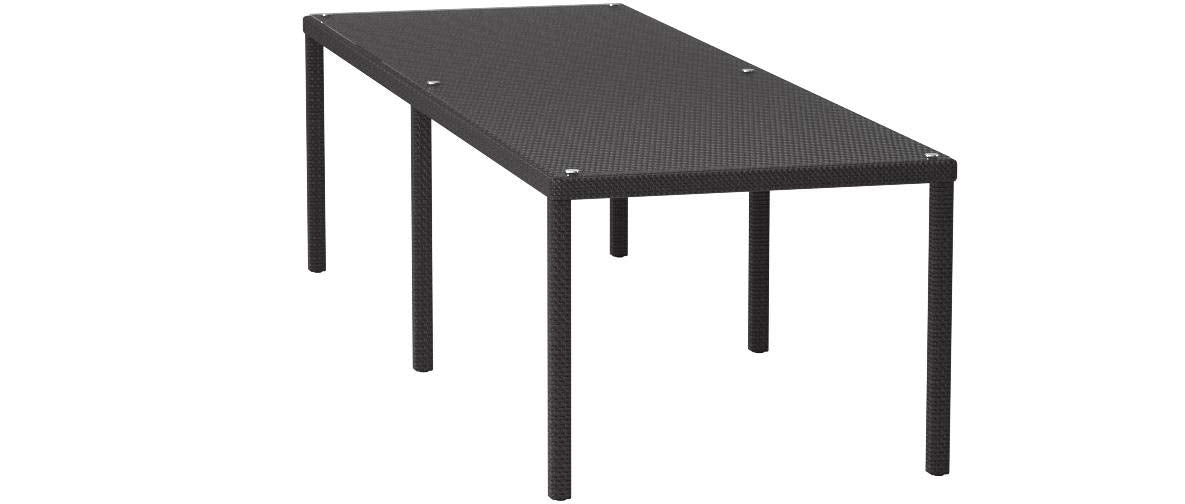 Convene Wicker Rattan Outdoor Patio 114" Rectangular Dining Table in Espresso