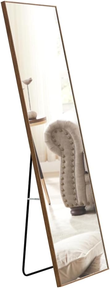 Floor Standing Mirror, Full Length Mirror, Solid Wood Frame Floor Mirror