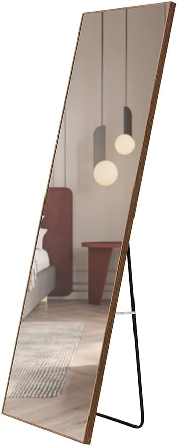 Floor Standing Mirror, Full Length Mirror, Solid Wood Frame Floor Mirror