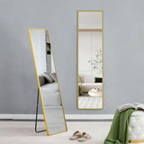 JTDISHINY The 3rd Generation Aluminum Alloy Metal Frame Wall Mounted Full Body Mirror, Bathroom Makeup Mirror, Bedroom Entrance, Decorative Mirror, Quality Upgrade, 59 "* 15.7" W1151121816