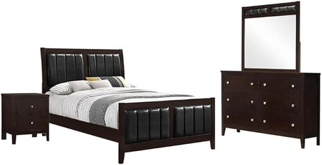 Carlton Full Bed 4-Piece Set, Cappuccino