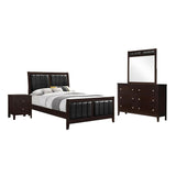 Carlton Full Bed 4-Piece Set, Cappuccino