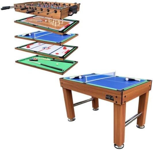 5-in-1 Multi Game Table (Black) - Combo Game Table Set - Foosball, Billiards/Pool