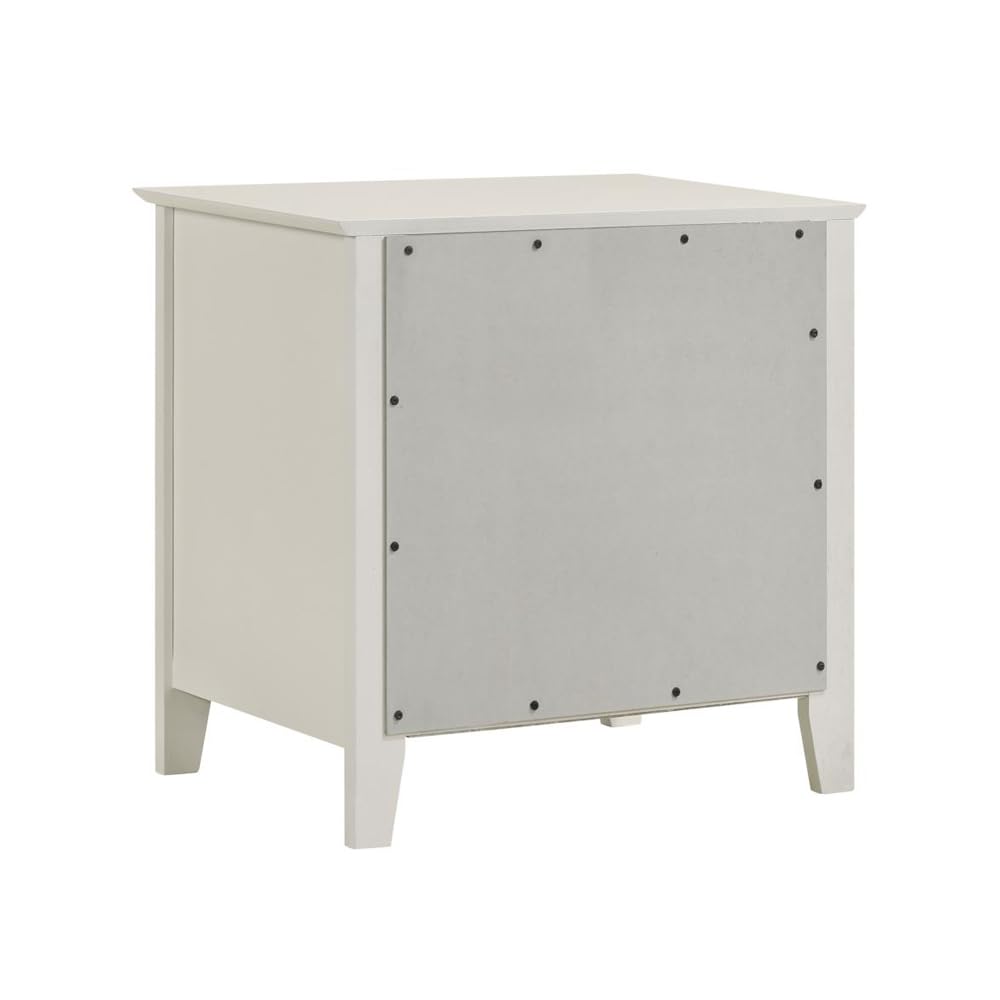 Selena Coastal Engineered Wood 2-Drawer Bedroom Nightstand Bedside Table Organizer Unit Cream White 400232