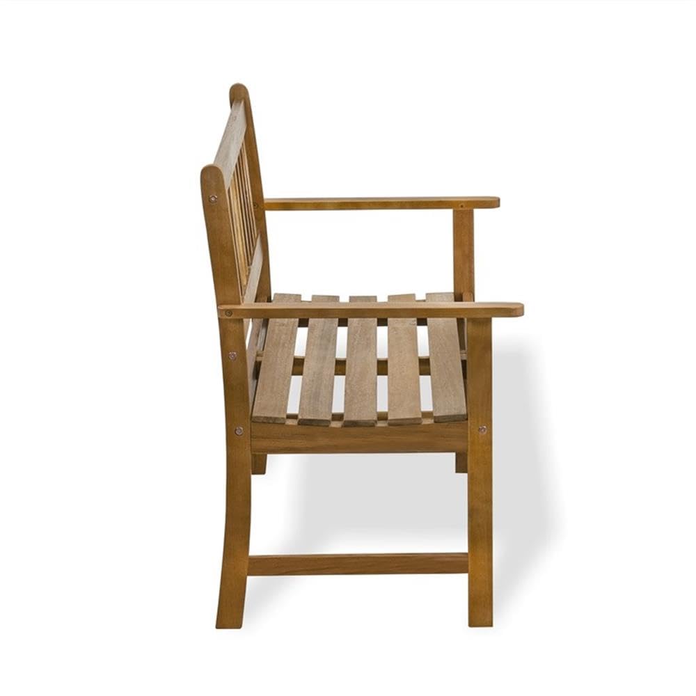 BBTB0NA Belmont Wooden Patio Bench with Backrest - Acacia Wood, 48x22x33 Inch