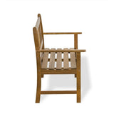 BBTB0NA Belmont Wooden Patio Bench with Backrest - Acacia Wood, 48x22x33 Inch