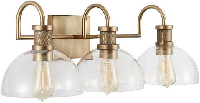 139133AD-497 Cassidy Mid-Century Clear Glass Dome Bath Vanity Wall Mount