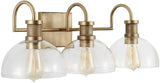 139133AD-497 Cassidy Mid-Century Clear Glass Dome Bath Vanity Wall Mount