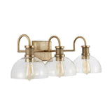 139133AD-497 Cassidy Mid-Century Clear Glass Dome Bath Vanity Wall Mount