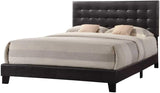 Masate Faux Leather Upholstered Queen Panel Bed in Espresso