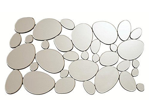 Pebble Wall Mirror with Stone Shape, Desert Sand, 28.75"D x 51.13"W x 1"H (901791)