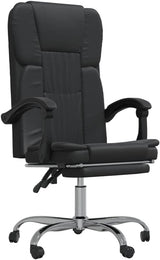 Reclining Office Chair Black Faux Leather (15.2 KG/33.44 LBS)