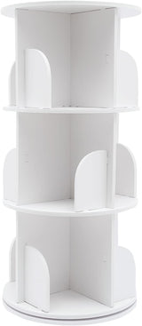 Rotating Bookshelf, Freestanding Storage Shelf, 360° Rotating White Bookshelf Round Bookcase