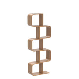 5-Tier S-Shaped Geometric Modern Bamboo Bookshelf, Large Capacity Creative Display Curved Rack Free