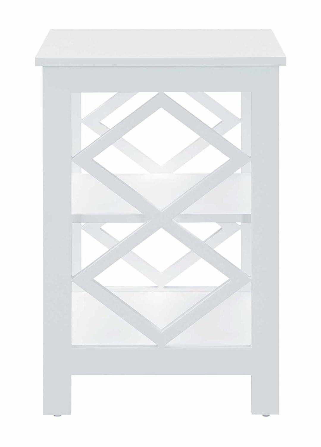 Diamond End Table, White