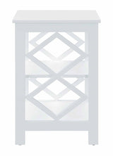 Diamond End Table, White