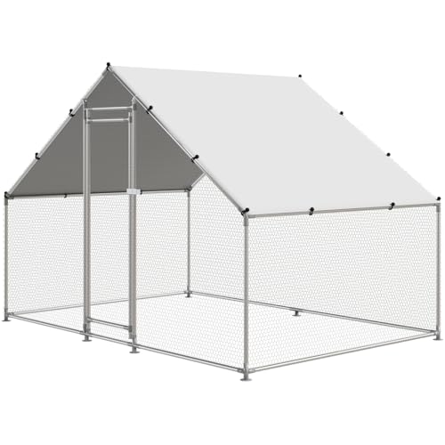 Large Metal Chicken Coop Walk-in Poultry Cage Hen Duck Run House