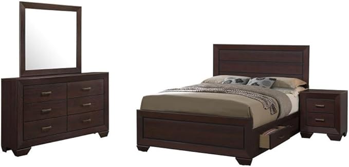 Kauffman California King Bed 4-Piece Set, Dark Cocoa