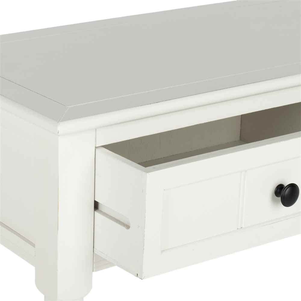 American Homes Collection Samantha Distressed/Cream 2-Drawer Console Table