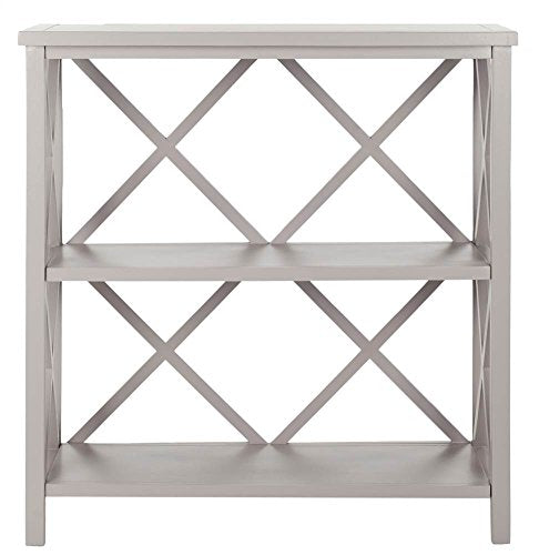 American Homes Collection Liam Quartz Grey 2-Tier Open Bookcase