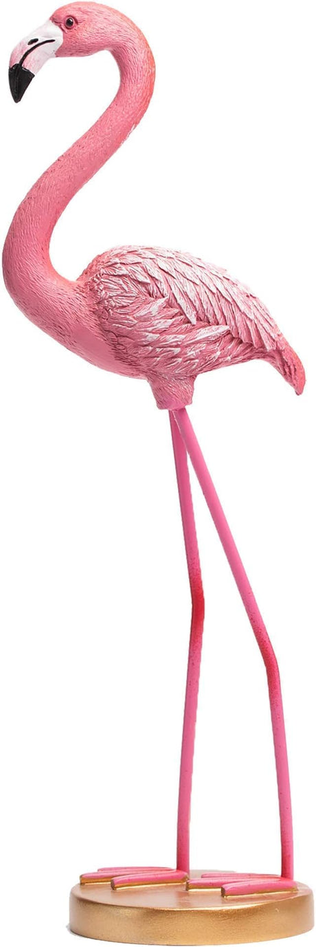 Pink Flamingo Statue Summer Tropical Decor - 10 inch Flamingo Sculpture