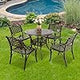 35" Outdoor Dining Table, Patio Cast Aluminum Table, Bistro Round Table