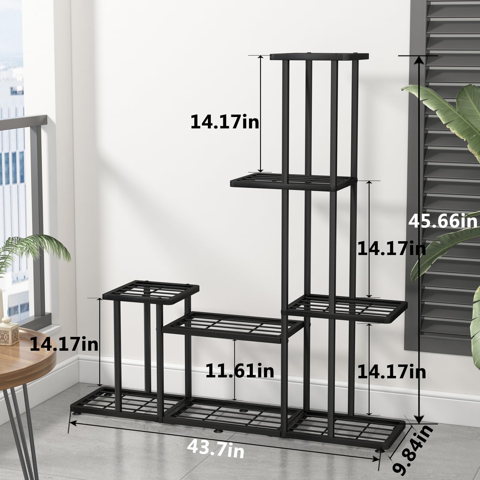 5-Tier Metal Plant Stand Dimensions