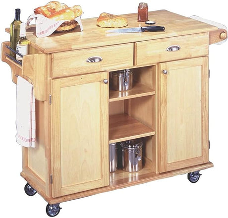 General Line Kitchen Mobile Cart with Drop Leaf Breakfast Bar